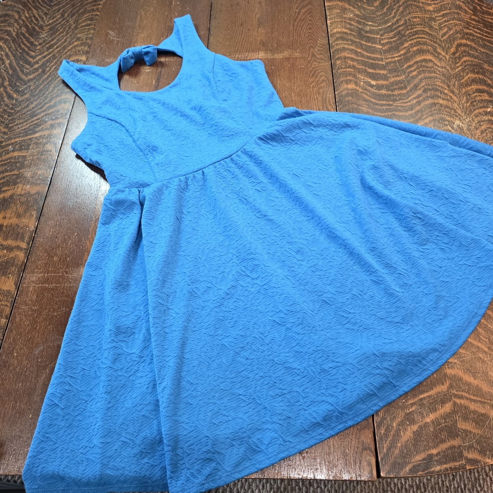 LC Lauren Conrad Fit-and-Flare Dress in Bright Blue NWT Sz M